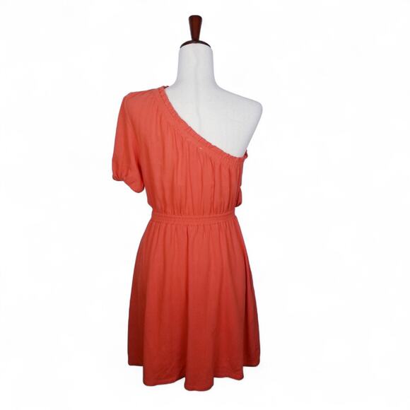 PROMESA Dress One-Shoulder Linen Blend Orange - Size M - Picture 4 of 8
